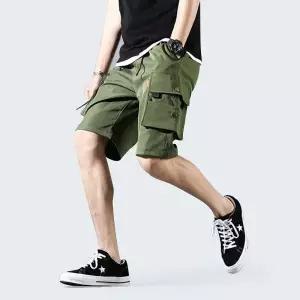 [모로엠] 남성 카고 반바지 고무줄 포켓 디자인 ON-PTH-QWFN3ORP
