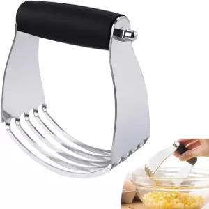 반죽 블렌더 전문가용 헤비 듀티 스테인리스 스틸 페이스트리 커터 버터 날 포함 1 블랙