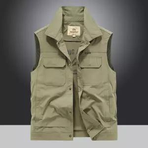 남자조끼 사진 봄가을 얇은 멀티포켓 캐주얼 낚시 조끼 속건 코트 심쿵마켓