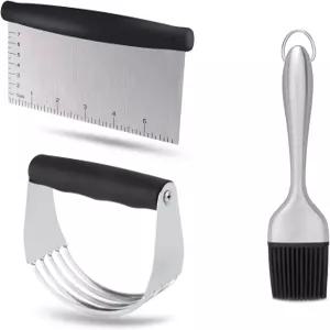 반죽 블렌더 - 스테인리스 스틸 페이스트리 커터 세트 스크래퍼 브러시 전문 베이킹 도구