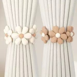 핏픽 커튼밴딩홀더 2p 타이백 커튼끈 플라워스트랩3꽃 WFHNGDG