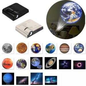 라이트 시트가있는 행성 프로젝션 램프 지구 달 태양 갤럭시 호환 분위기 야간 조명  소품