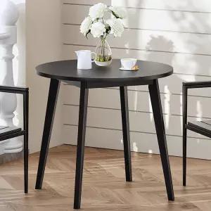 후브로 대나무 식탁 2인용 27.5인치 작은 공간을 위한 원형 필기 테이블 조립하기 쉬운 식당 거실 사무실