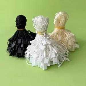 테그 의류 사각 택끈 택고리 라벨끈 행택 포장 리본 1000개