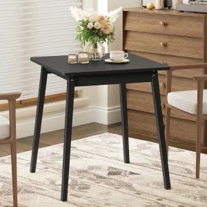 후브로 대나무 식탁 2인용 27.6인치 작은 공간을 위한 사각 필기 테이블 조립하기 쉬운 식당 거실 사무실