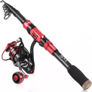 소금물 담수용 텔레스코픽 낚싯대 낚시 액세서리와 캐리어 백이 포함된 소가일랑 및 릴 콤보 세트