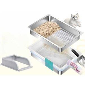 초대형 올스텐 고양이화장실 배변 그물10 이중화장실 바닥15 스틸볼 스테인리스