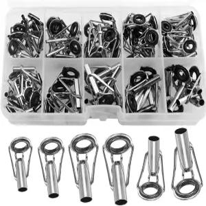 민물 소금물용 낚싯대 팁 수리 키트 50개 교체용 스테인리스 스틸 세라믹 링 가이드