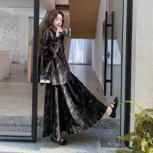 여자스커트 A라인 캐주얼 셔츠 상의 가을 스커트 오피스룩 롱 원템3