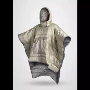 1개 카키 입는 후디 담요 캠핑 야외 경량 패딩 망토 판초 솜 방수 주머니 외투형 보온