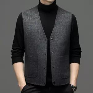 남자조끼 사무실 기모 베스트 이너 정장조끼 브이넥 심쿵마켓