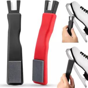 GSDOTZAP 2PCS 스 스케이트 샤프너 샤프닝 스톤이 있는 세라믹 하키 피겨 2-in-1 휴대용 다기능 블레이드