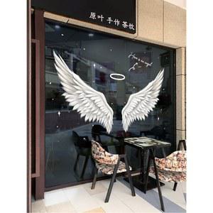 날개 유리창스티커 쇼윈도 대형 시트지 창문 포토존 정전기