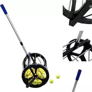 ASENVER 테니스공 픽업 플래튼 스타일 볼 리트리버 자동 호퍼 바스켓 훈련용 수거기