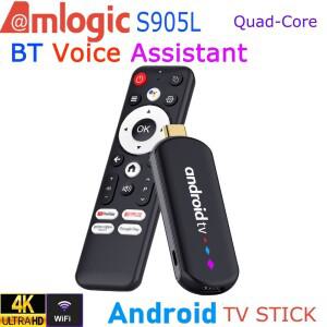 안드로이드 TV 스틱 Amlogic S905L 쿼드 코어 4K 비디오 WiFi BT 음성 비서 리모컨 미디어 플레이어 스마트