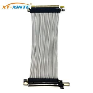 GPU 그래픽 카드 익스텐션 PCIE 5.0 X16 라이저 케이블 90 ° 직각 실버 도금 Gen5 64GB/S