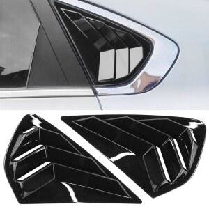 Yumzeco 2PCS, 기아 포르테 세단 사이드 윈도우 루버 2019년 2021년 2021년 2023년 2024년 커버, 스포티 스타일 리어 사이드 통풍구 루버 셔터 트림, 기아 포르테 외장 액세서리-글로스 블랙