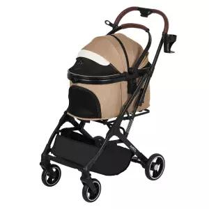 소형 및 중형견을 위한 조펫 반려동물 유모차 알루미늄 합금 프레임 고양이 접이식 카트 캐리어 한 손 자동