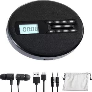 스피커가 있는 CD 플레이어 휴대용 - 자동차 및 가정용 충전식 개인 백라이트 디스플레이가 소형 패브릭