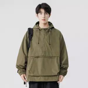 남성점퍼 봄가을 반집업 바람막이 루즈핏 후드 야상 기능성 카고 점퍼 심쿵해외구매