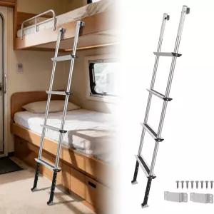 RV 벙커 사다리 11레벨 높이 조절 옵션 56.6인치~66.2인치 미끄럼 방지 와이드 페달이 있는 경량 알루미늄