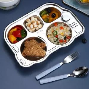 [하프클럽/브이와이]뛰뛰빵빵 스텐식판 버스 스텐 식판 5구