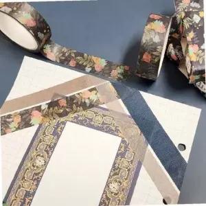 다이어리꾸미기 수채화 마스킹 테이프 인디고플로럴 다이어리데코