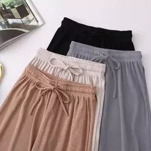 여성 플리츠 팬츠 루즈핏 고무줄 데일리 여성 밴딩 와이드 팬츠 냉장고 여름 트레이닝 이지웨어 웨어