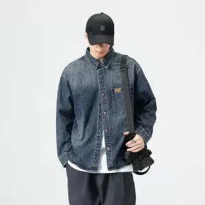데님 남성용 빈티지 캐주얼 댄디한멋짐 청자켓 셔츠 카고 코트 봄가을 OOTD3