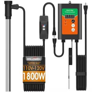 1800W 티타늄 풀잠수식 휴대용 전기 침지 온수 욕조 및 온수기 LCD 온도 조절기 누수 방지 기능 포함