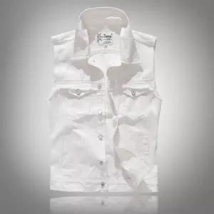 남자 슬림핏 쿨러개성 데님 화이트 조끼 런닝 심쿵신상