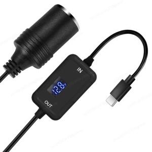 뜨거운 판매, PD Type-C ~ 12V 담배 라이터 어댑터-USB-C DC 5V 스텝 업 자동차 소켓 변환기 케이블