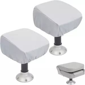 워마코 2팩 보트 시트 커버 야외 방수 받침대 폰툰 캡틴 벤치 의자 옥스포드 패브릭 헬름 보호 실버 접이식