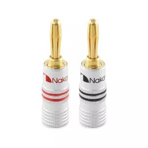 나카미치 엑셀 시리즈 24k 금도금 바나나 플러그 12 AWG - 스피커 앰프 하이파이 AV 리시버 스테레오 홈
