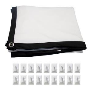 접이식 휴대용 양면 프로젝션 16:9 LED 4K 프로젝터 스크린, 주름 방지 영화 커튼, 후크 포함, 150 인치