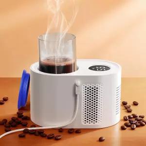 WISFISH 커피 컵 워머 와인 냉각기용 미니 냉장고 책상용 3-in-1 냉방 난방 발효 침실 서재 사무실 등에