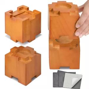 미끄럼 방지 고무 패드가 있는 케이시덴 우드 침대 라이저 3.5인치 안전한 튼튼한 가구 소파 및 의자