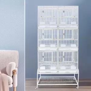 분리형 새집 앵무새 새장 왕관 모란 대형 바퀴 물통 케이지 앵무새장 화이트