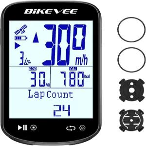 바이크비 무선 자전거 컴퓨터 GPS 번들 속도계 및 주행 거리계 케이던스 센서 자동 백라이트 정지 IPX7