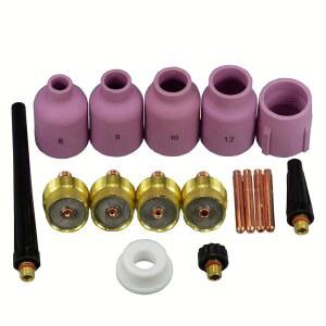 [미국배송] 리버웰드 TIG 가스 렌즈 콜렛 본체 45V 13N 점보 대구경 알루미나 노즐 세라믹 컵 57N75 6# 57N74 8# 53N88 10# 53N87 12# 53N89 15# SR WP 9 20 25 용접 토치 17P용