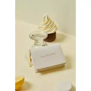 매장정품 JILLSTUART ACC [젤라또]아이보리 가죽 쁘띠 참장식 2단 반지갑