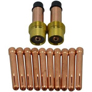 [미국배송] 리버웰드 TIG 가스 렌즈 컬렉션 본체 대구경 45V27 10N25 1/8인치 및 3.2MM 모듬 사이즈 키트 핏 PTA DB SR WP 17 18 26 용접 토치 12개