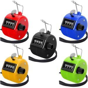 PETKNOWs 휴대용 기계식 카운터 클리커, 5개의 4-디지털 숫자 집계 클리커 학교 행사 골프 스포츠 사무실 경기장용