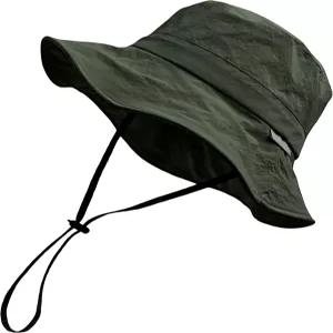 남성용 방수 버킷햇 여성용 퀵 드라이 선햇 낚시 리 모자 조절식 턱끈 자외선 차단