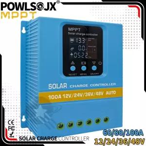 POWLSOJX MPPT 태양광 충전기 60A/80A/100A 선택 가능 이중 USB 및 가로등/가정 전원 시스템용 3단계 보호