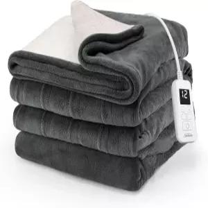 선빔 일렉트릭 럭셔리 마이크로플러시 리버스 셰르파 온열 담요 12가지 열 설정 12시간 선택 가능한 자동