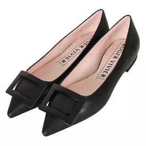 로저비비에 26SS 여성 고메틴 래커 버클 발레리나 플랫슈즈 무광 블랙 RVW57527920 NK0 B999