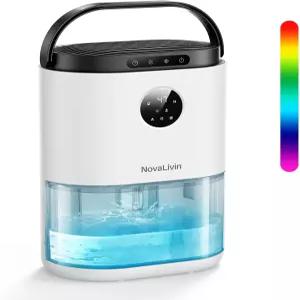 가정용 제습기 욕실 침실 거실용 68온스 물탱크 자동 습도 조절 디지털 디스플레이 7가지 색상 호흡등 흰색