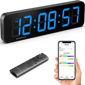 앱 및 리모컨 사용자 지정 가능한 RGB 색상 10개의 알람 스톱워치 카운트다운 홈 헬스장 거실 사무실 차고