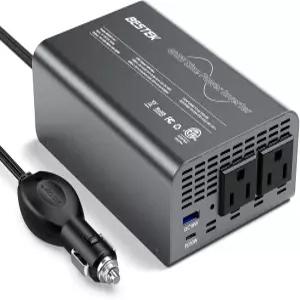 BESTEK 400W 순수 사인파 파워 인버터 - DC 12V 110V AC 컨버터 30W USB-C/18W 고속 충전/듀얼 콘센트가